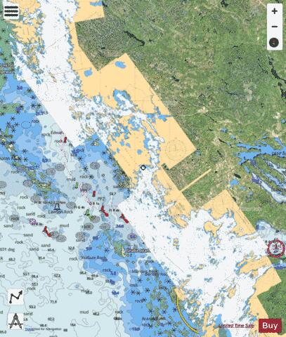 CARLING ROCK TO/� TWIN SISTERS ISLAND Marine Chart - Nautical Charts App - Satellite