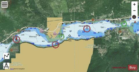 WEST ARM KOOTENAY LAKE HARROP NARROWS TO NINE MILE NARROWS Marine Chart - Nautical Charts App - Satellite