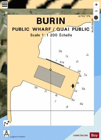 BURIN PUBLIC WHARF / QUAI PUBLIC Marine Chart - Nautical Charts App - Satellite
