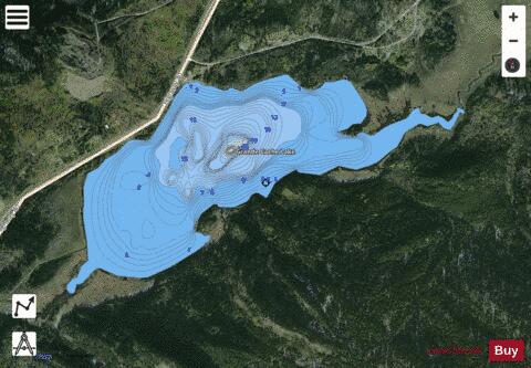 Grande Cache Lake depth contour Map - i-Boating App - Satellite