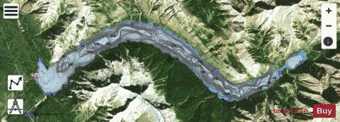 Lake Minnewanka depth contour Map - i-Boating App - Satellite