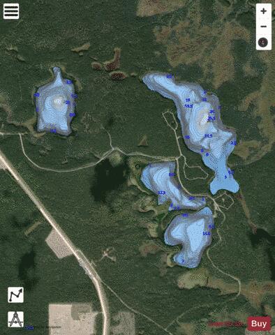 Pierre Greys Lakes depth contour Map - i-Boating App - Satellite