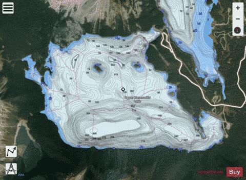Upper Kananaskis Lake depth contour Map - i-Boating App - Satellite
