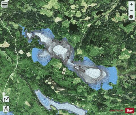 Tezzeron Lake depth contour Map - i-Boating App - Satellite