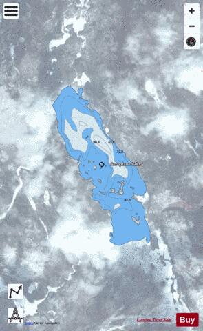 Aeroplane Lake depth contour Map - i-Boating App - Satellite