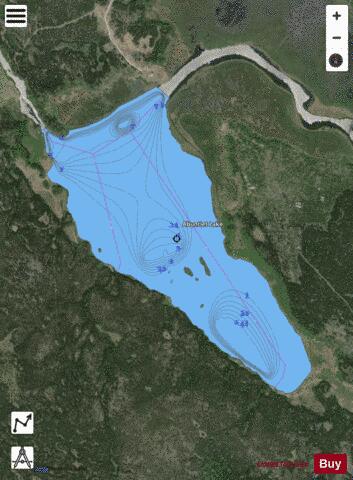 Abuntlet Lake depth contour Map - i-Boating App - Satellite