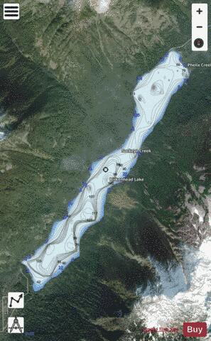 Birkenhead Lake depth contour Map - i-Boating App - Satellite