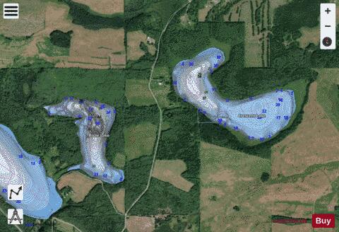 Brule Lake + Crescent Lake depth contour Map - i-Boating App - Satellite