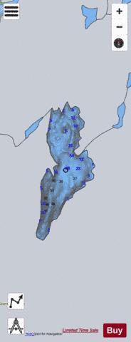 Calvert Island Lake depth contour Map - i-Boating App - Satellite