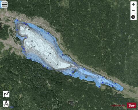 Chimney Lake depth contour Map - i-Boating App - Satellite
