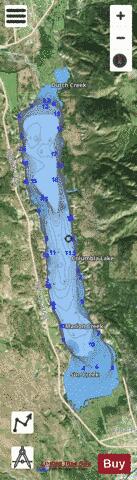 Columbia Lake depth contour Map - i-Boating App - Satellite