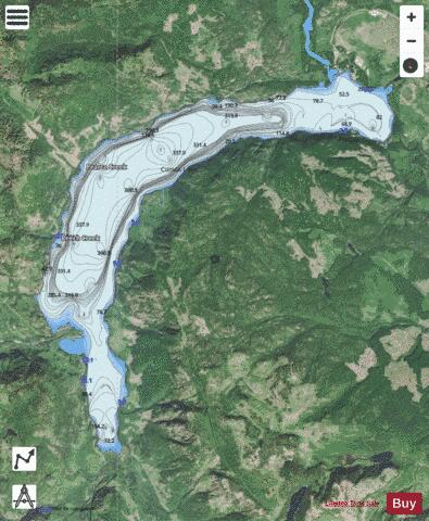 Comox Lake depth contour Map - i-Boating App - Satellite