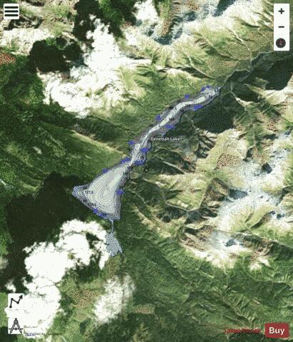 Denetiah Lake depth contour Map - i-Boating App - Satellite