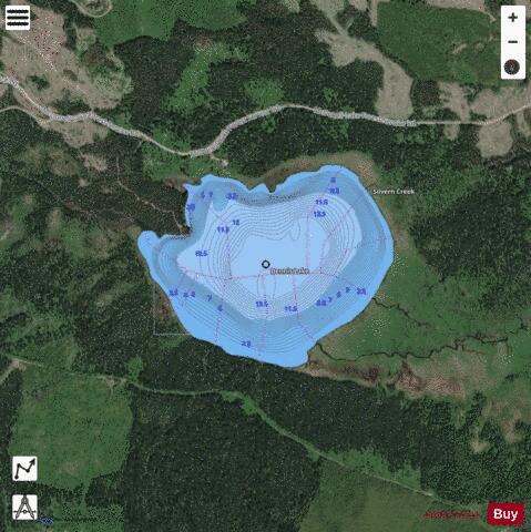 Dennis Lake depth contour Map - i-Boating App - Satellite