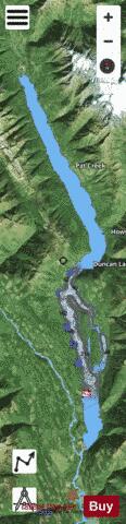 Duncan Lake depth contour Map - i-Boating App - Satellite