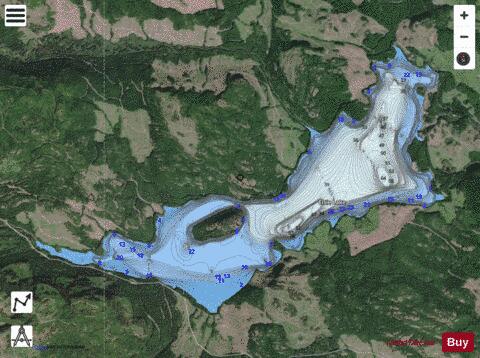 Elsie Lake depth contour Map - i-Boating App - Satellite
