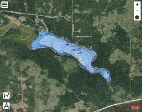 Fawn Lake depth contour Map - i-Boating App - Satellite