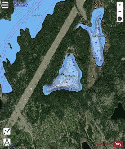 Frisken Lake depth contour Map - i-Boating App - Satellite
