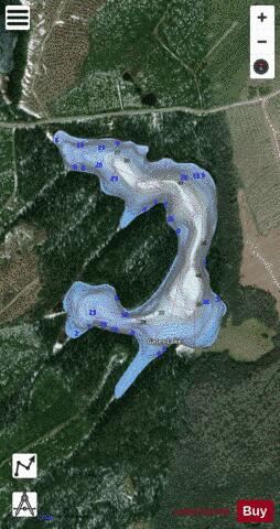 Gates Lake depth contour Map - i-Boating App - Satellite
