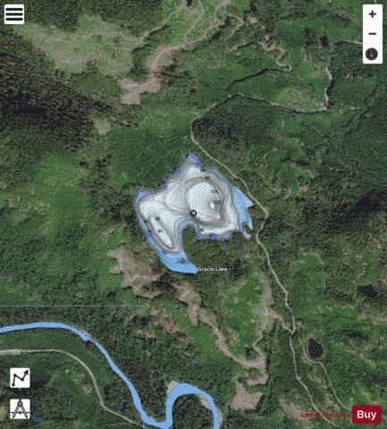Gracie Lake depth contour Map - i-Boating App - Satellite
