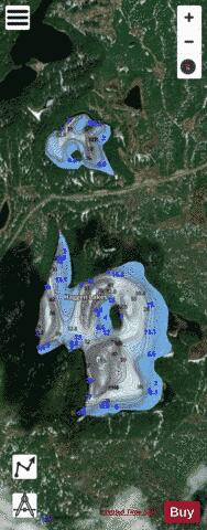 Haggen Lakes depth contour Map - i-Boating App - Satellite