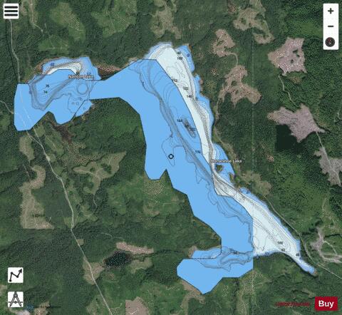 Horseshoe Lake + I. Nanton Lake depth contour Map - i-Boating App - Satellite