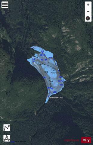 Kakweiken Lake depth contour Map - i-Boating App - Satellite