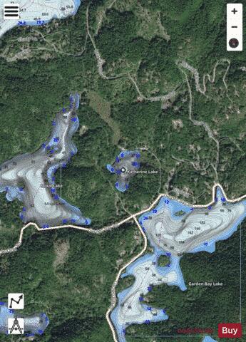 Katherine Lake (Sechelt Area) depth contour Map - i-Boating App - Satellite