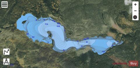 Upper Kluskus Lake depth contour Map - i-Boating App - Satellite