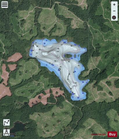 Lewis Lake depth contour Map - i-Boating App - Satellite