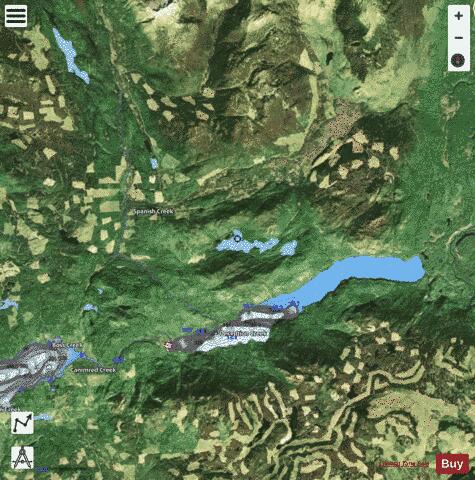 Mahood Lake depth contour Map - i-Boating App - Satellite