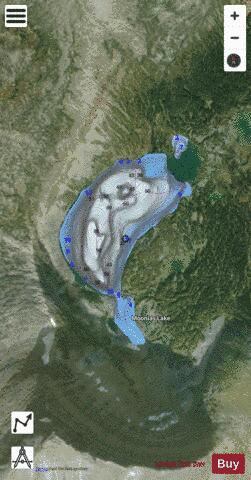 Moonias Lake depth contour Map - i-Boating App - Satellite