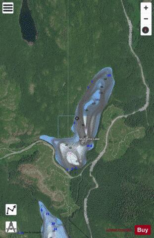 Mukwilla Lake depth contour Map - i-Boating App - Satellite