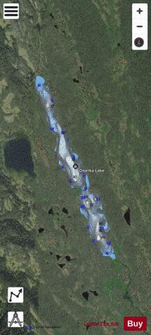 Onerka Lake depth contour Map - i-Boating App - Satellite