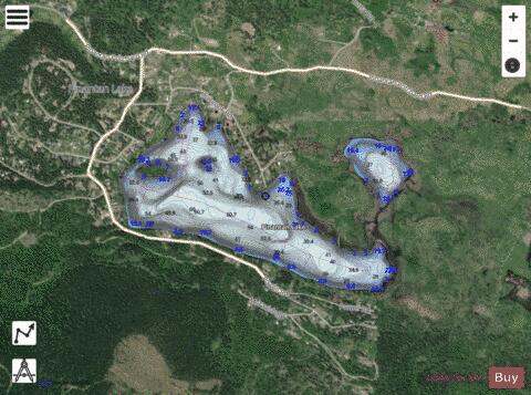 Pinantan Lake depth contour Map - i-Boating App - Satellite