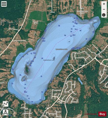 Quamichan Lake depth contour Map - i-Boating App - Satellite