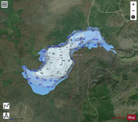 Redwater Lake depth contour Map - i-Boating App - Satellite
