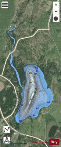 Roe Lake depth contour Map - i-Boating App - Satellite
