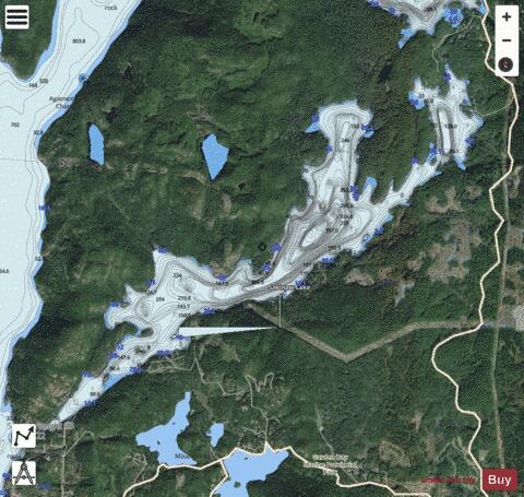 Sakinaw Lake depth contour Map - i-Boating App - Satellite