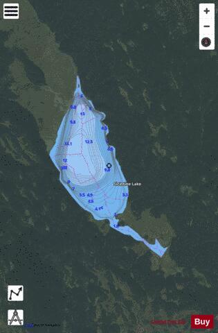 Sicintine Lake depth contour Map - i-Boating App - Satellite