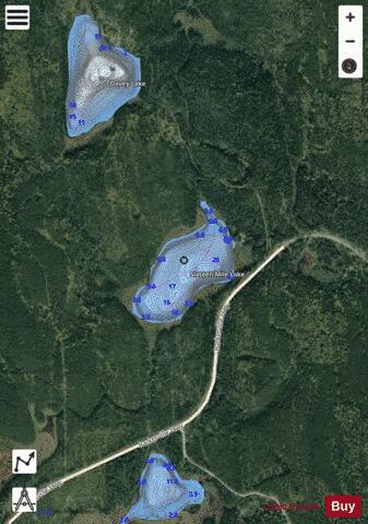 Sixteen Mile Lake depth contour Map - i-Boating App - Satellite