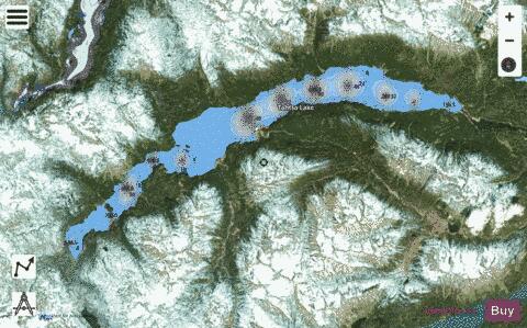 Tahtsa Lake depth contour Map - i-Boating App - Satellite