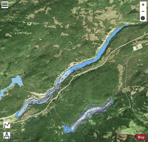 Tatla Lake depth contour Map - i-Boating App - Satellite