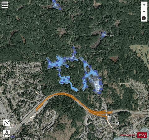 Thetis Lake depth contour Map - i-Boating App - Satellite
