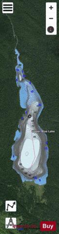 Upper Blue Lake depth contour Map - i-Boating App - Satellite