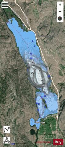 Vaseux Lake depth contour Map - i-Boating App - Satellite