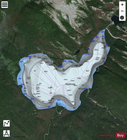 Wapiti Lake depth contour Map - i-Boating App - Satellite