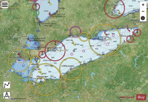 Lake Erie \ Lac Erie Marine Chart - Nautical Charts App - Satellite