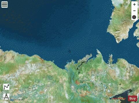 Demarcation Bay to/a Liverpool Bay Marine Chart - Nautical Charts App - Satellite