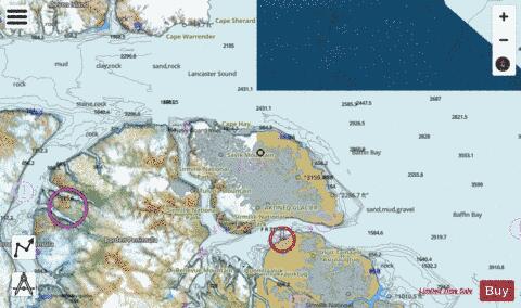 Bylot Island and Adjacent Channels Marine Chart - Nautical Charts App - Satellite